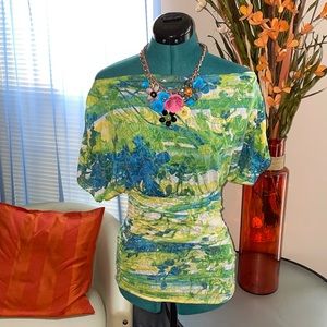 Arden B | Floral Print Off the Shoulder Short Sleeve Top